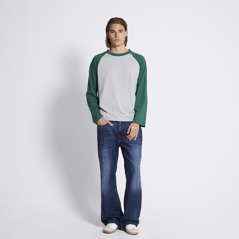 Long sleeve baseball tee "Franklin" Green